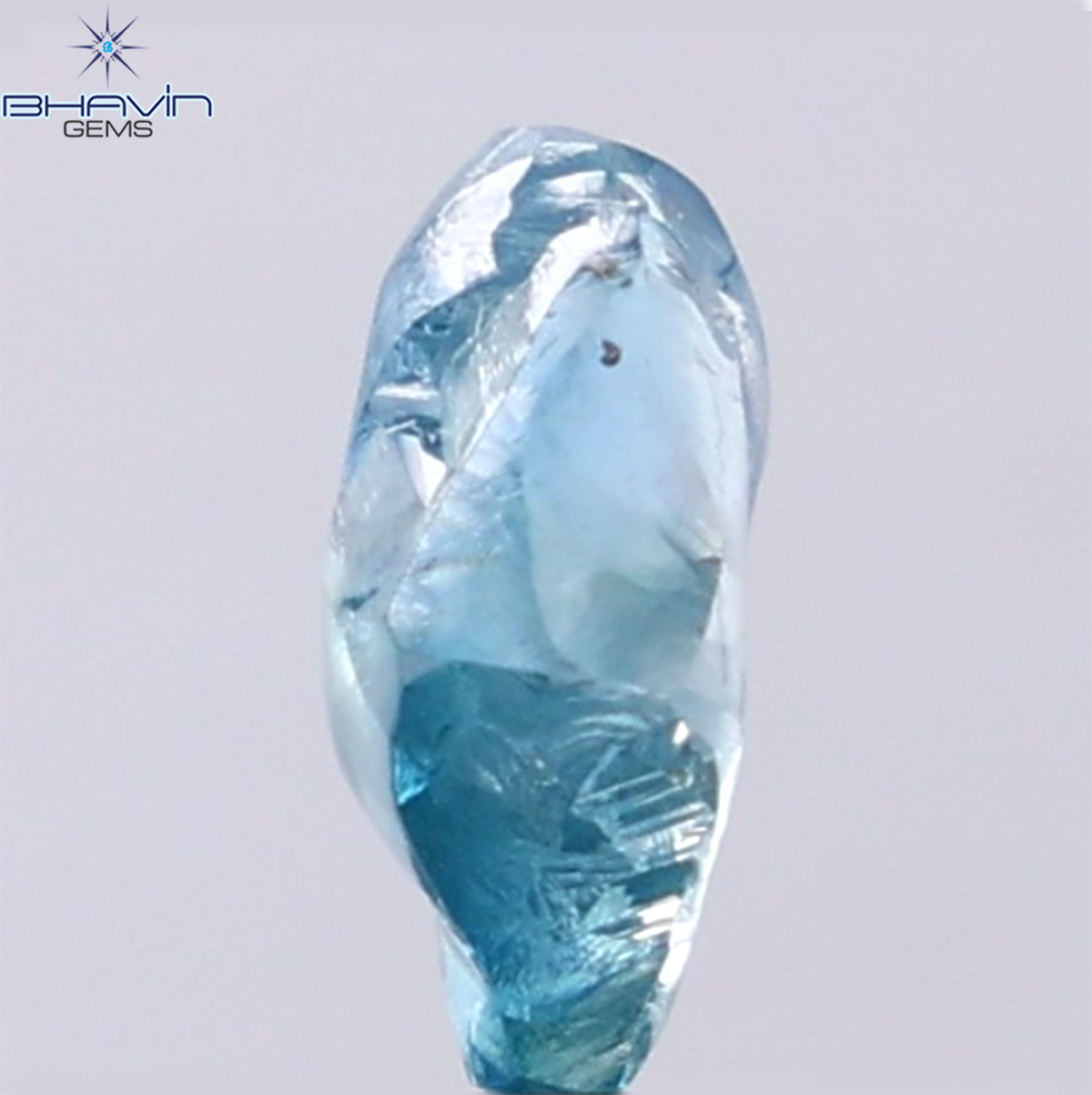 1.60 CT Natural Rough Diamond Enhanced Blue Color Clarity VS (9.10 MM)