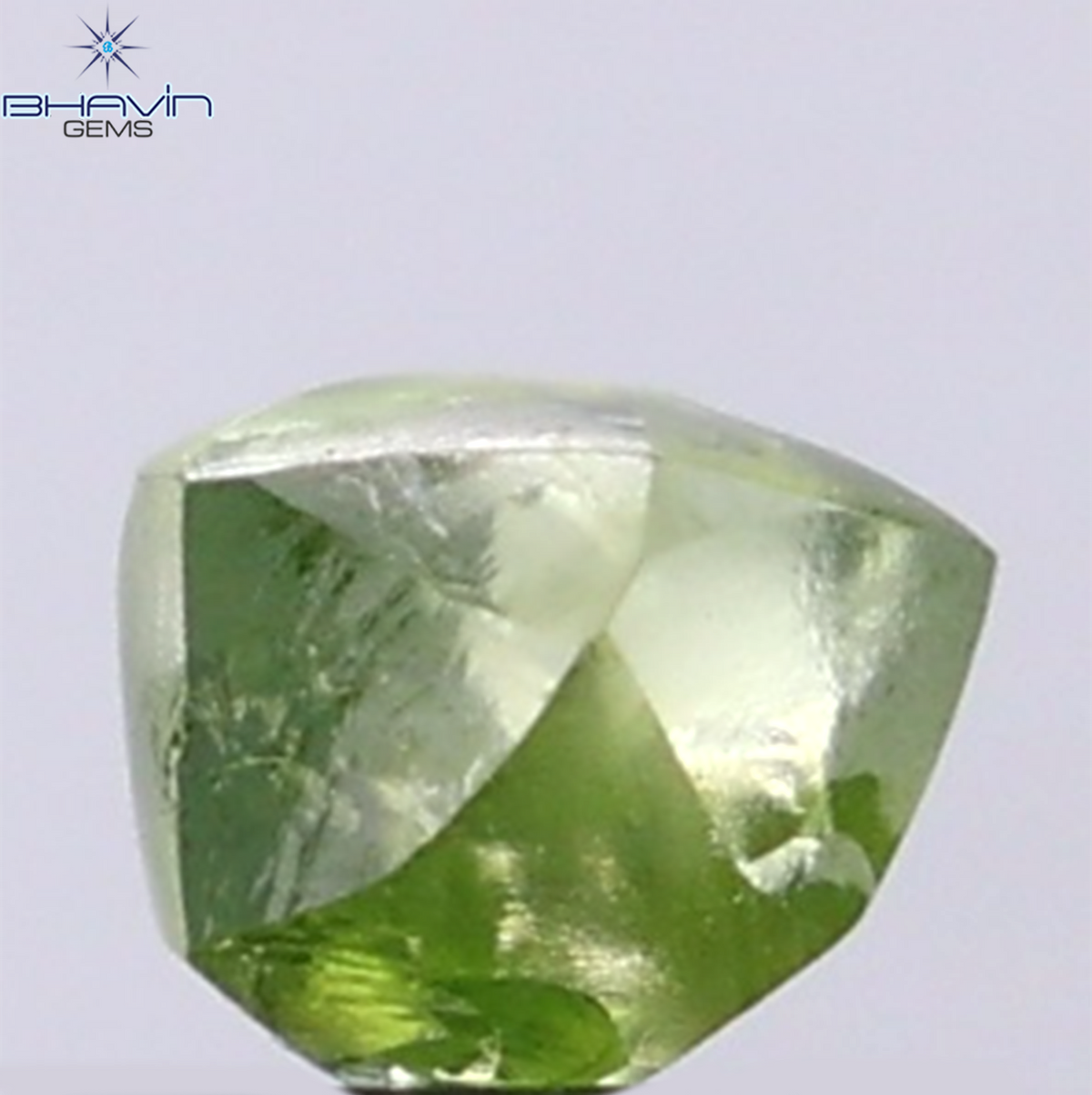 1.05 CT Natural Rough Diamond Enhanced Green Color Clarity VS (5.88 MM)