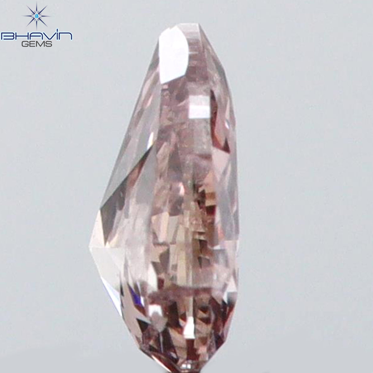 0.09 CT Natural Pear Diamond Pink Color Clarity SI2 (3.54 MM)