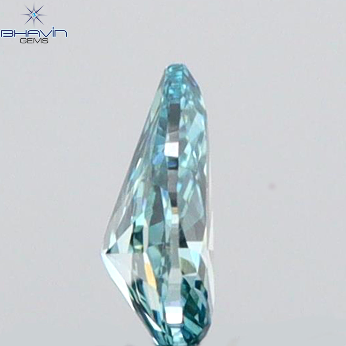 0.07 CT Natural Pear Diamond Enhanced Vivid Blue Color Clarity VS1 (3.51 MM)