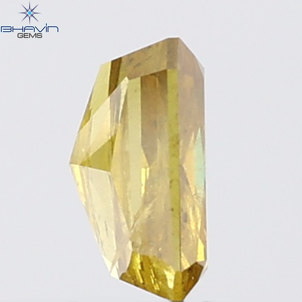 1.00 CT Radiant Natural Yellow Diamond I2 Clarity (6.58 MM)