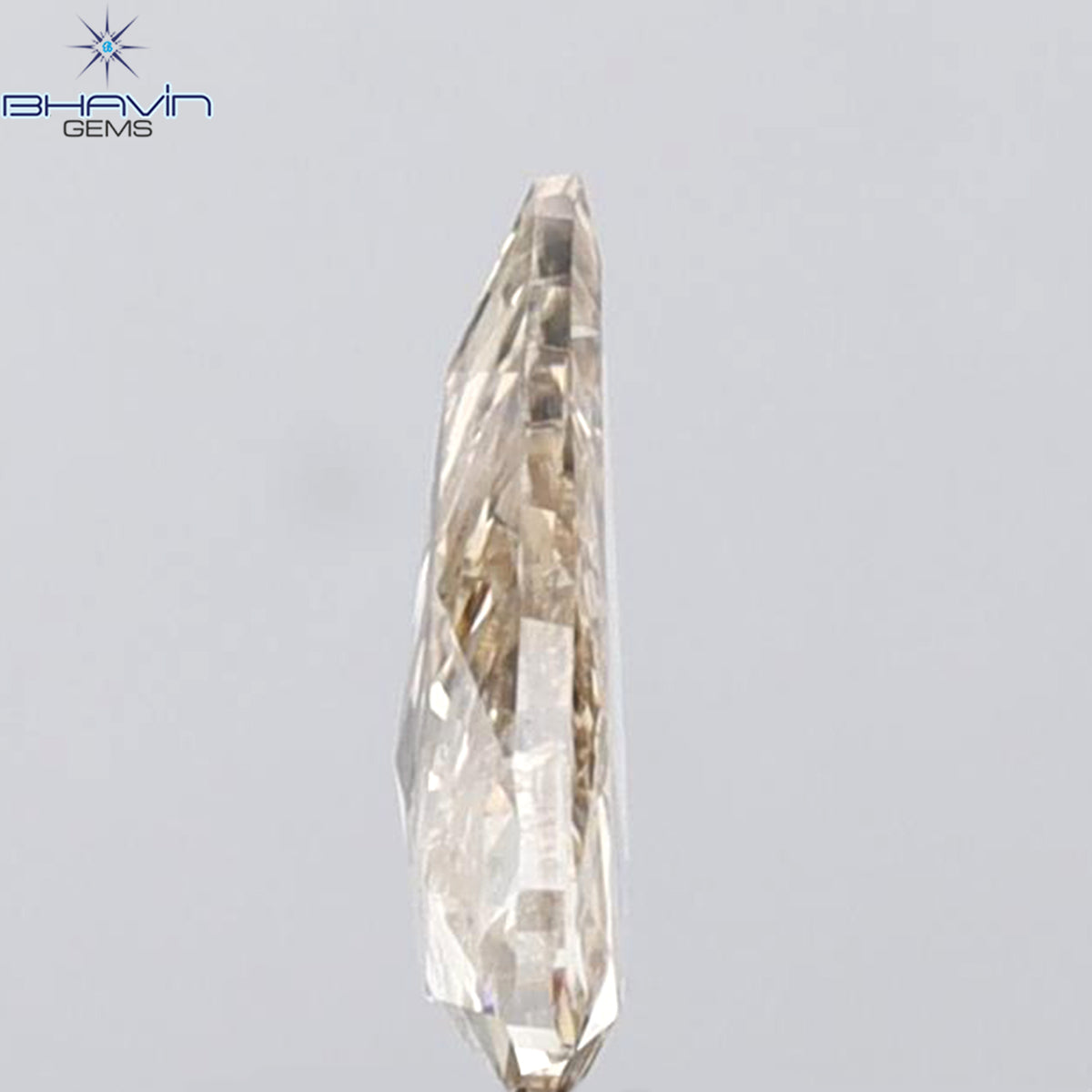 1.28 CT ペアシェイプ 天然ダイヤモンド オレンジブラウンカラー I2 クラリティ (9.91 MM)