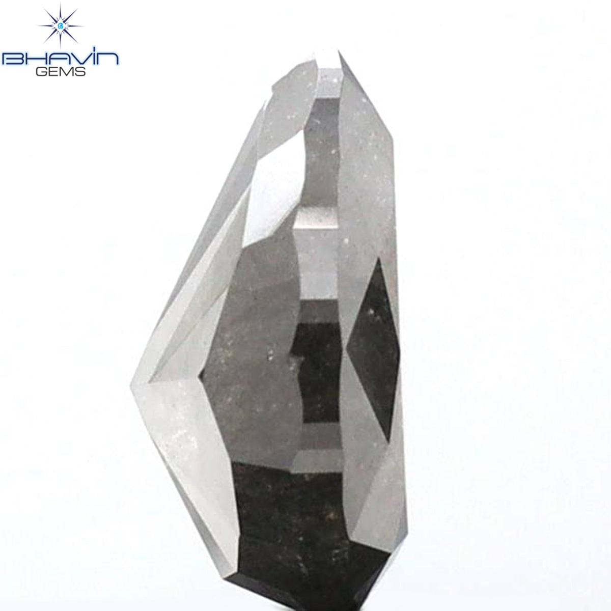 1.36 CT ペアシェイプ 天然ルースダイヤモンド ソルト＆ペッパーカラー I3 クラリティ (8.03 MM)