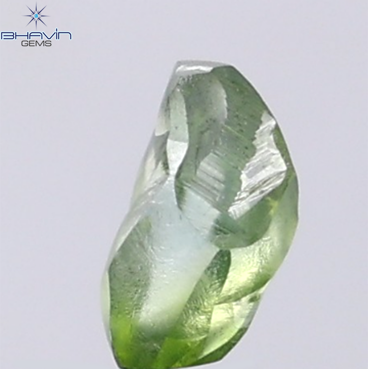 0.95 CT Natural Rough Diamond Enhanced Green Color Clarity VS (7.31 MM)