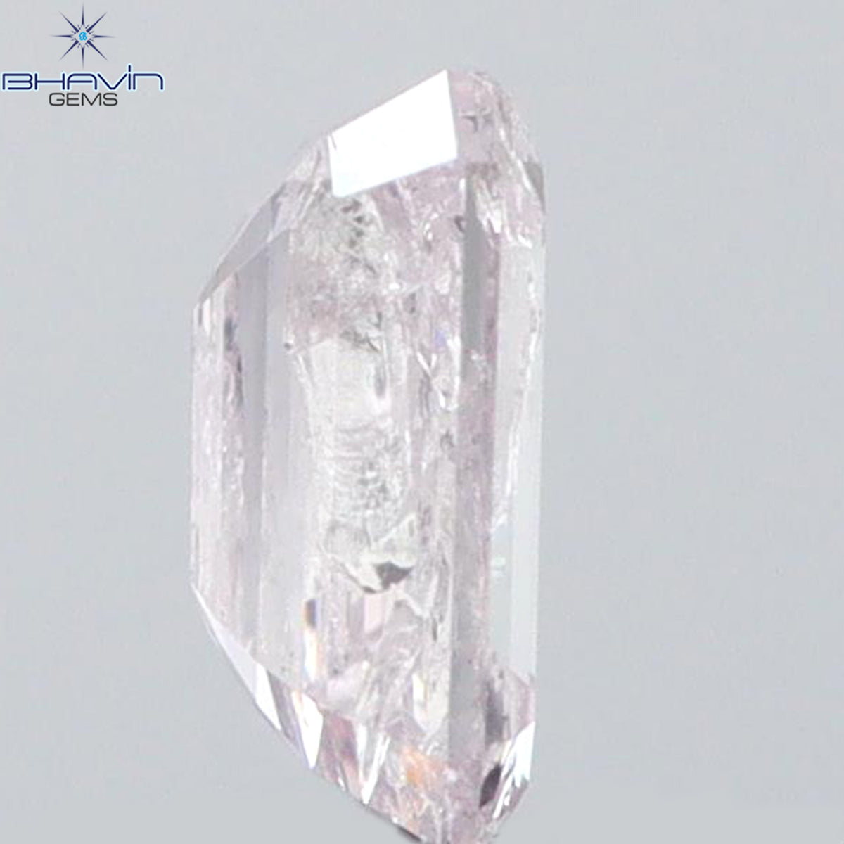 0.43 CT エメラルド シェイプ ナチュラル ダイヤモンド グレー色 SI1 クラリティ (5.22 MM)