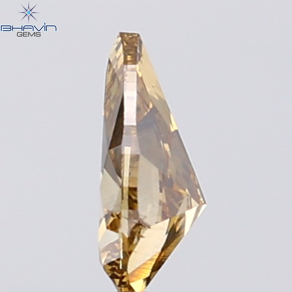 0.50 CT Natural Pear Diamond Brown Color Clarity SI (6.90 MM)