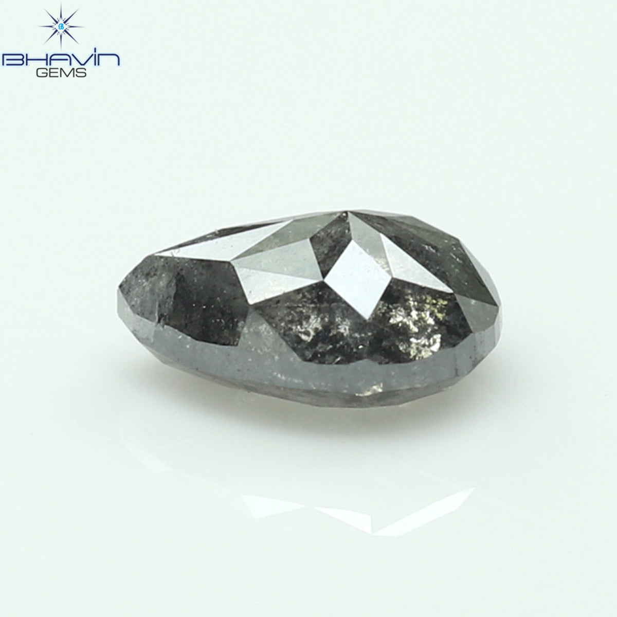 0.50 CT Natural Pear Diamond Salt and Pepper Color Clarity I3 (5.57 MM)