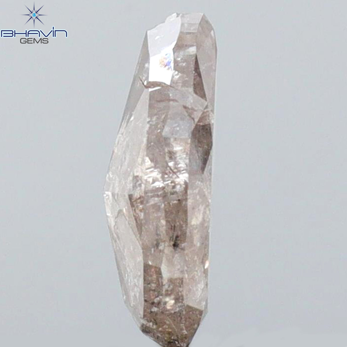 0.66 CT Natural Pear Diamond Pink Color Clarity I3 (7.14 MM)