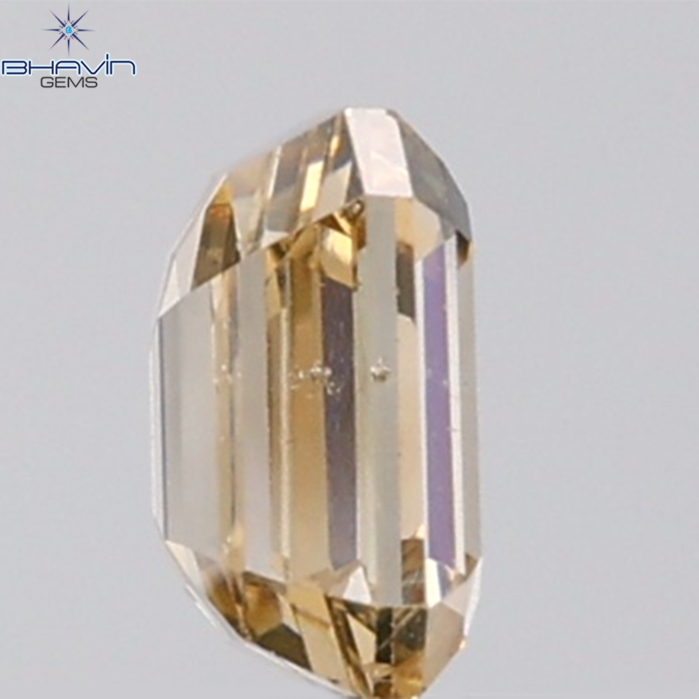 1.00 CT Emerald Diamond Natural Brown Color SI Clarity (5.92 MM)
