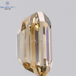 1.00 CT Emerald Diamond Natural Brown Color SI Clarity (5.92 MM)