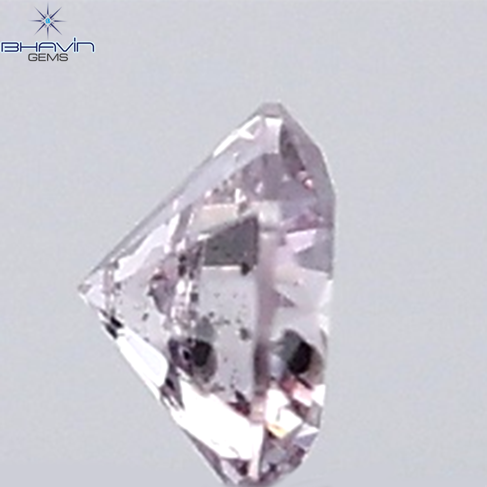 0.18 CT ラウンド ローズ カット シェイプ 天然ダイヤモンド ピンク色 I2 クラリティ (3.86 MM)
