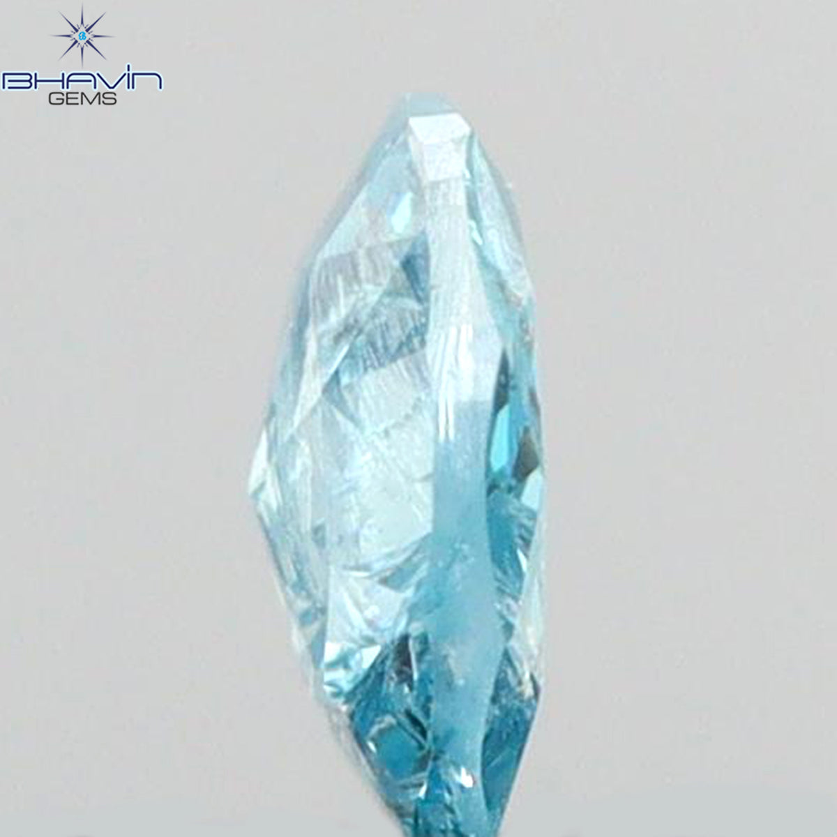 0.18 CT Natural Round Rose Cut Diamond Enhanced Intense Blue Color Clarity I2 (3.93 MM)