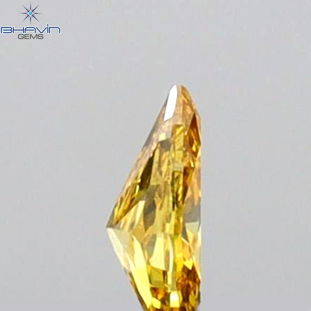 0.08 CT Pear Shape Natural Diamond Orange Color VS1 Clarity (3.76 MM)