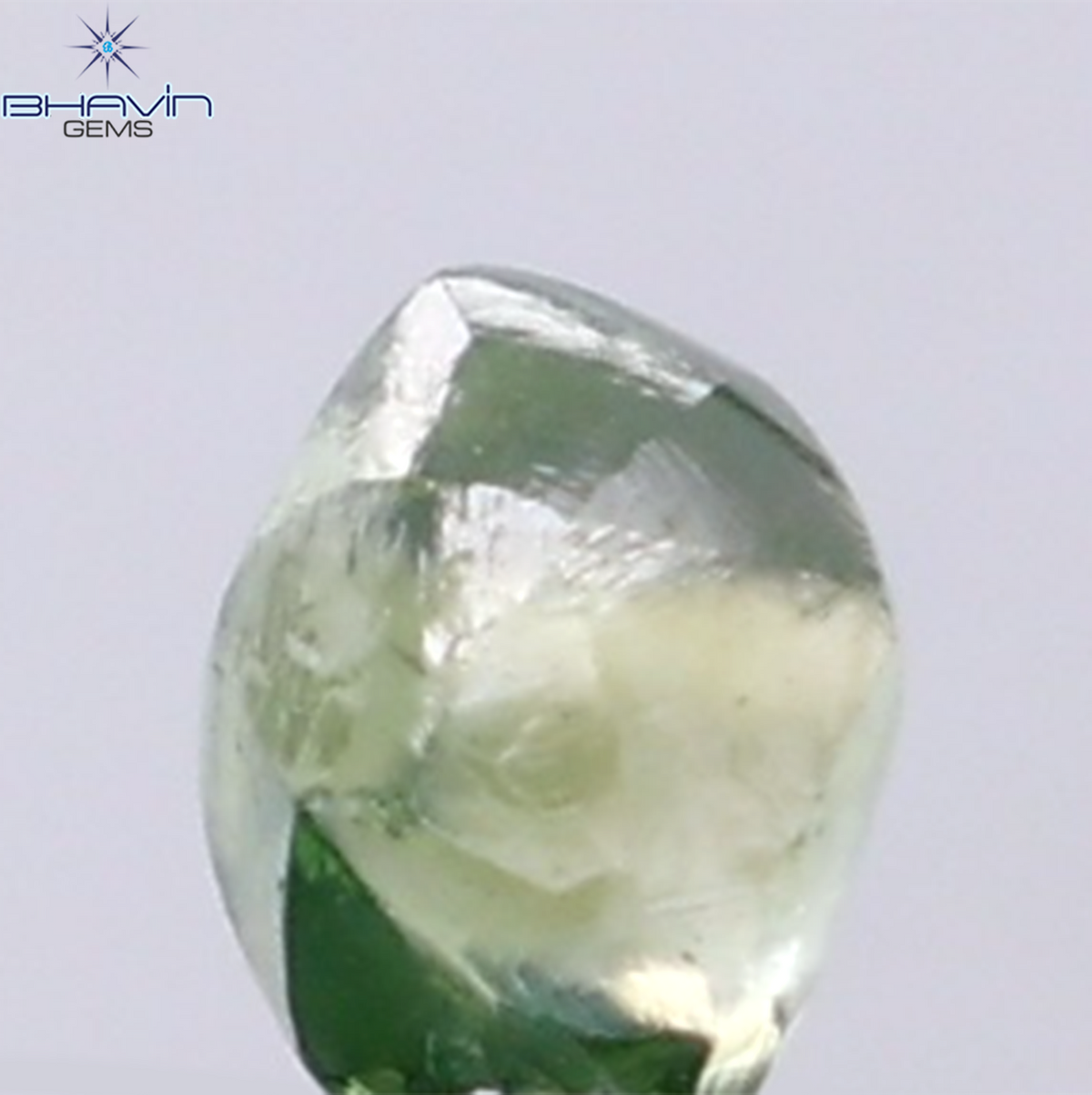 1.01 CT Natural Rough Diamond Enhanced Green Color Clarity VS (5.16 MM)