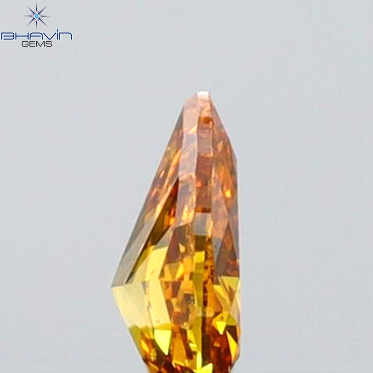 0.16 CT ペアシェイプ 天然ダイヤモンド オレンジカラー VS1 クラリティ (4.31 MM)