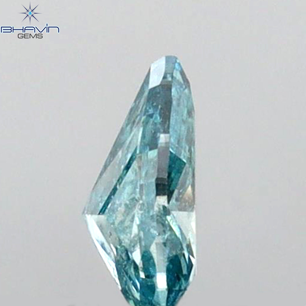 0.23 CT ペアシェイプ ナチュラル ダイヤモンド グリーン カラー I2 クラリティ (6.27 MM)