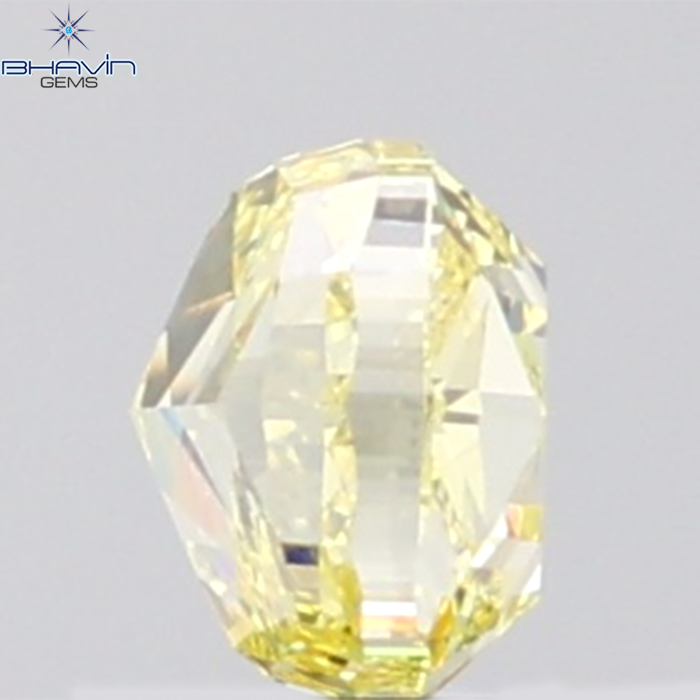GIA Certified 1.00 CT Cushion Diamond Natural Yellow Color VVS2 Clarity (5.29 MM)