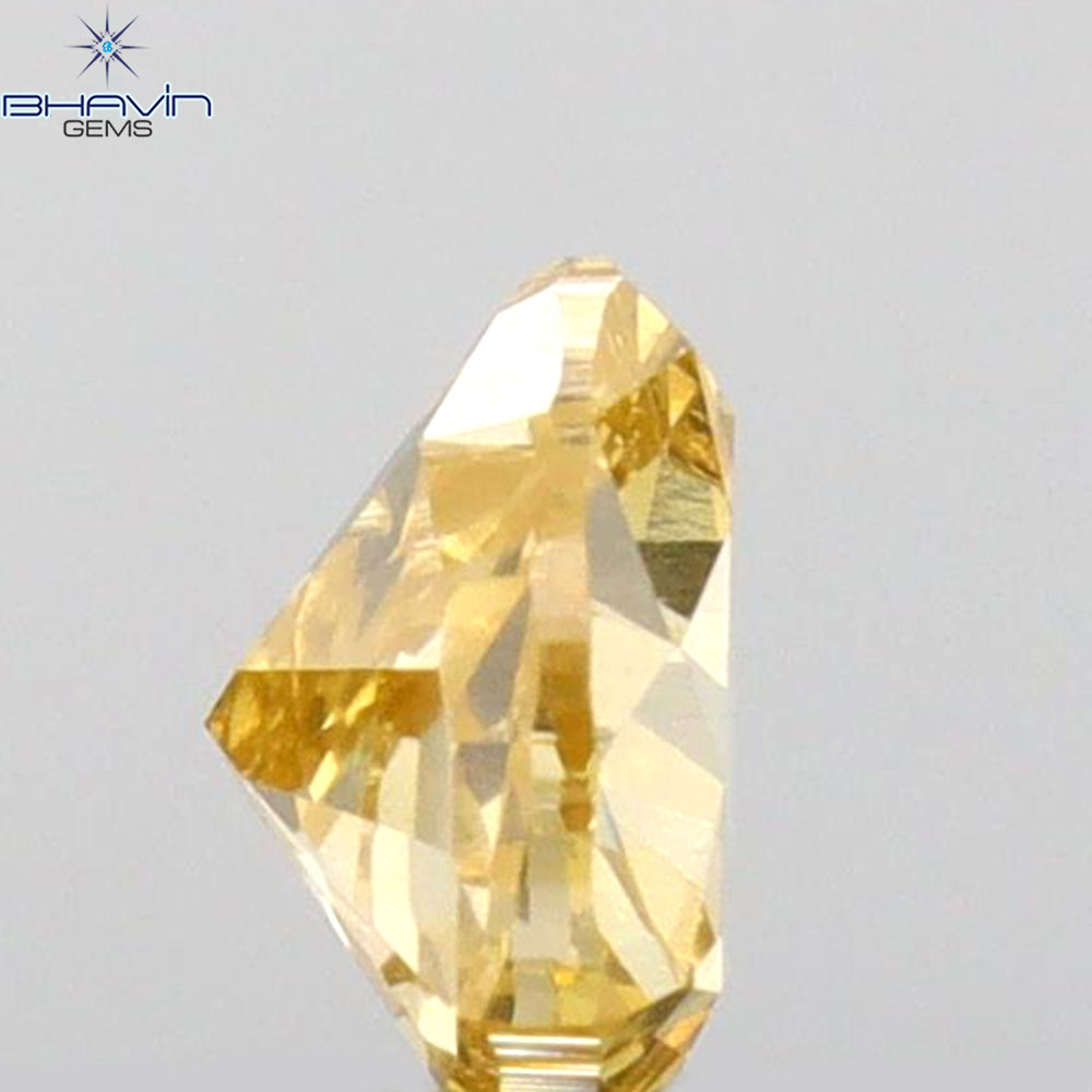 0.51 CT Heart Shape Natural Diamond Orange Color SI1 Clarity