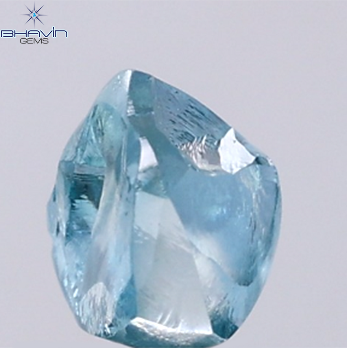 1.56 CT Natural Rough Diamond Enhanced Blue Color Clarity VS (6.74 MM)