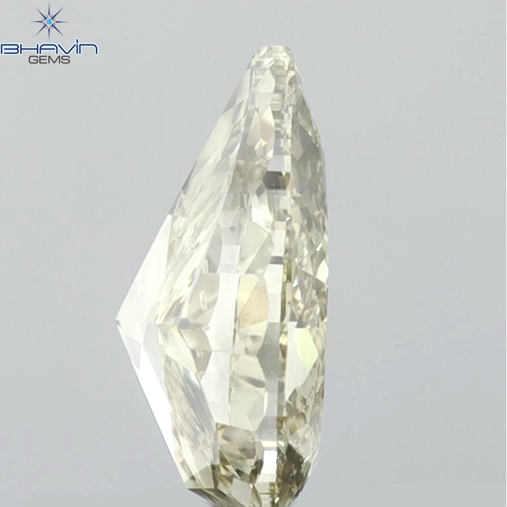 1.01 CT Pear Shape Natural Diamond Green Yellow Color SI1 Clarity (7.97 MM)