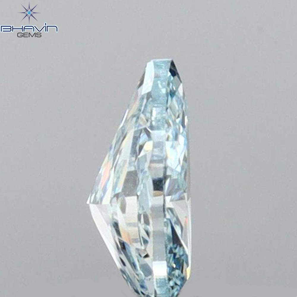 0.31 CT Pear Shape Natural Diamond Blue Color VS1 Clarity (5.40 MM)