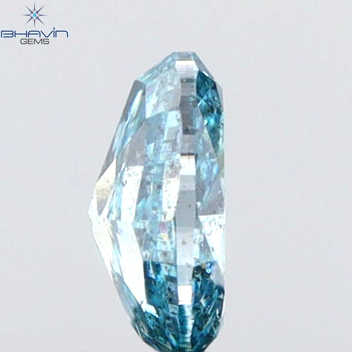 0.18 CT Natural Oval Diamond Enhanced Intense Blue Color Clarity SI2 (4.02 MM)