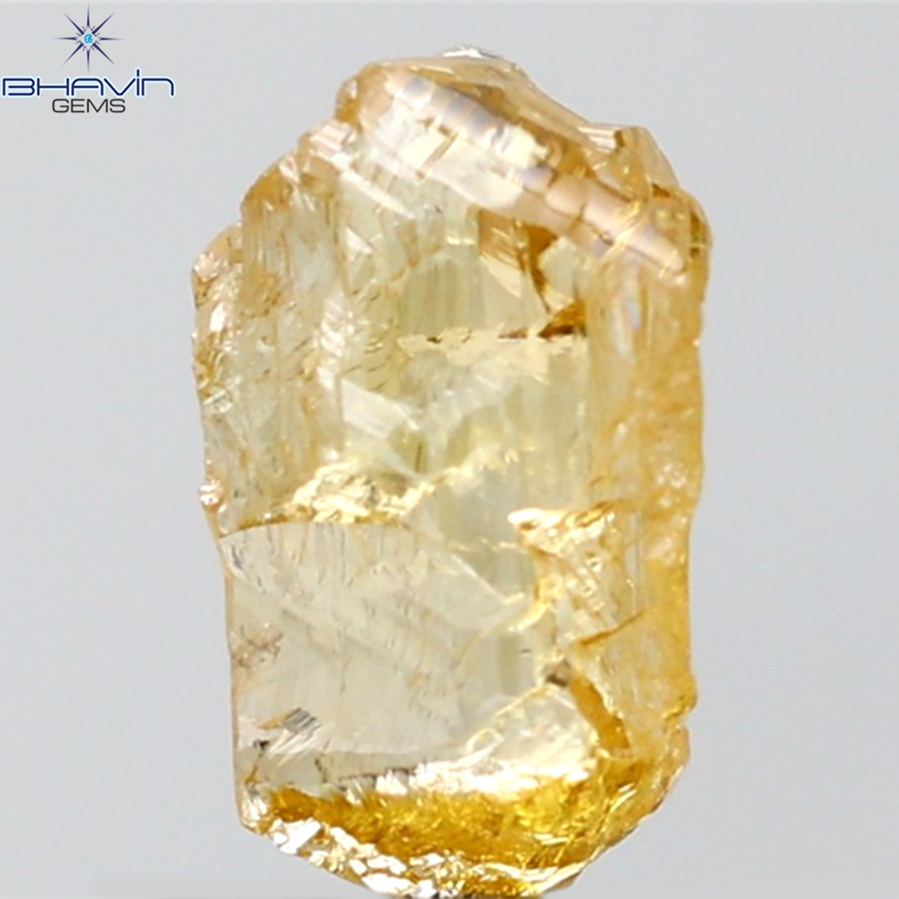 0.85 CT Rough Shape Natural Diamond Orange Color VS2 Clarity (6.51 MM)