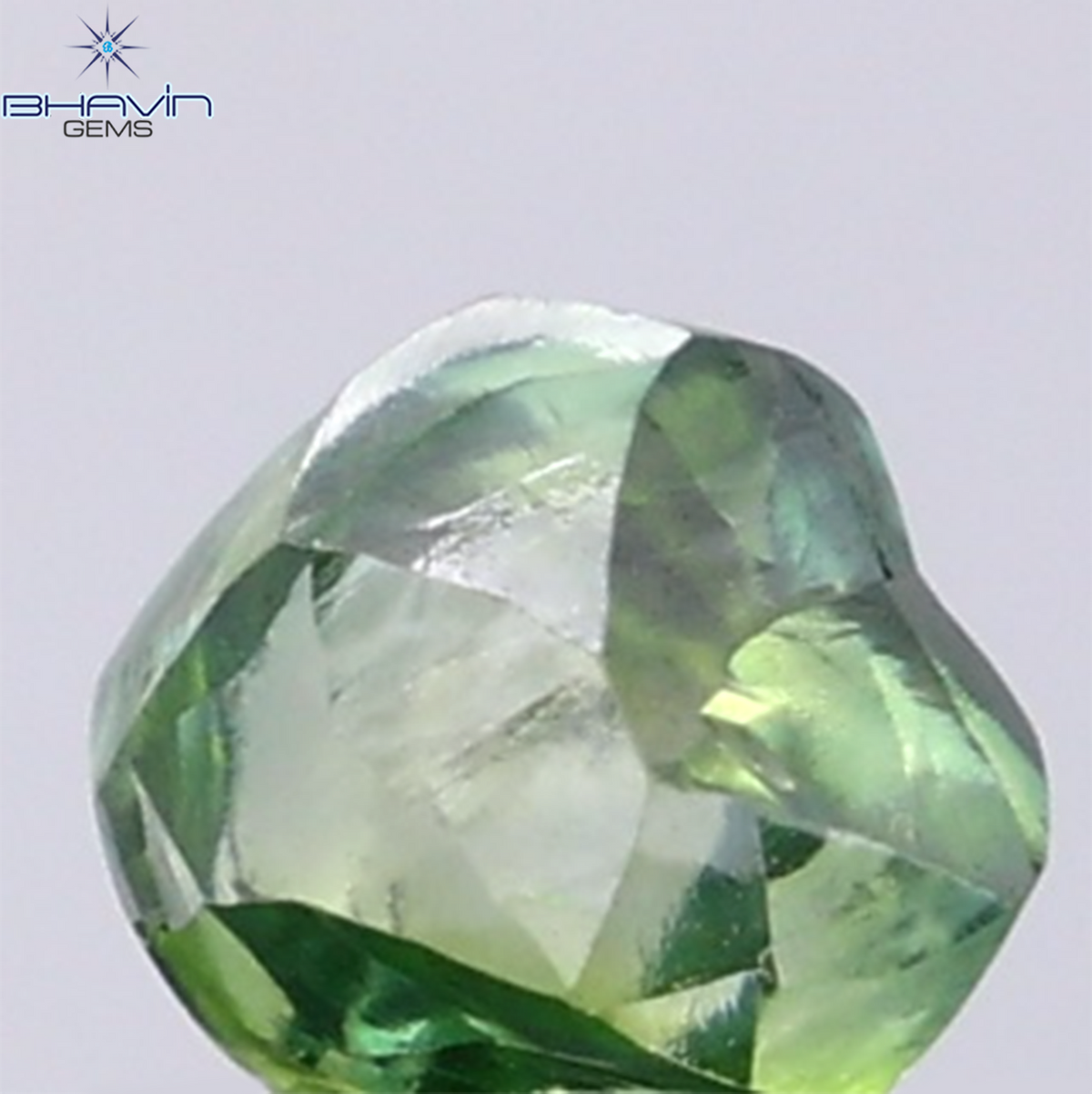 1.38 CT Natural Rough Diamond Enhanced Green Color Clarity VS (6.15 MM)