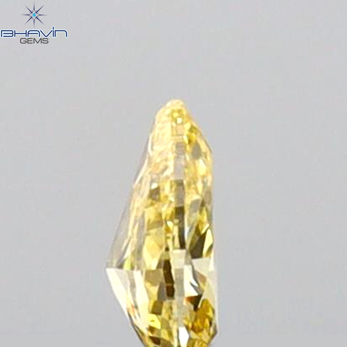 0.08 CT ペアシェイプ 天然ダイヤモンド イエローカラー VS2 クラリティ (3.44 MM)