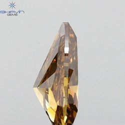 0.27 CT Pear Shape Natural Diamond Orange Color VS1 Clarity (5.46 MM)