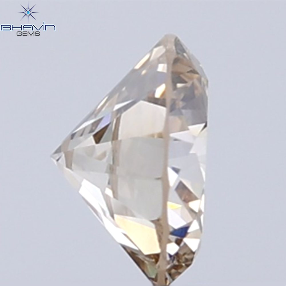 0.36 CT Natural Round Diamond Brown Color Clarity VS1 (4.64 MM)