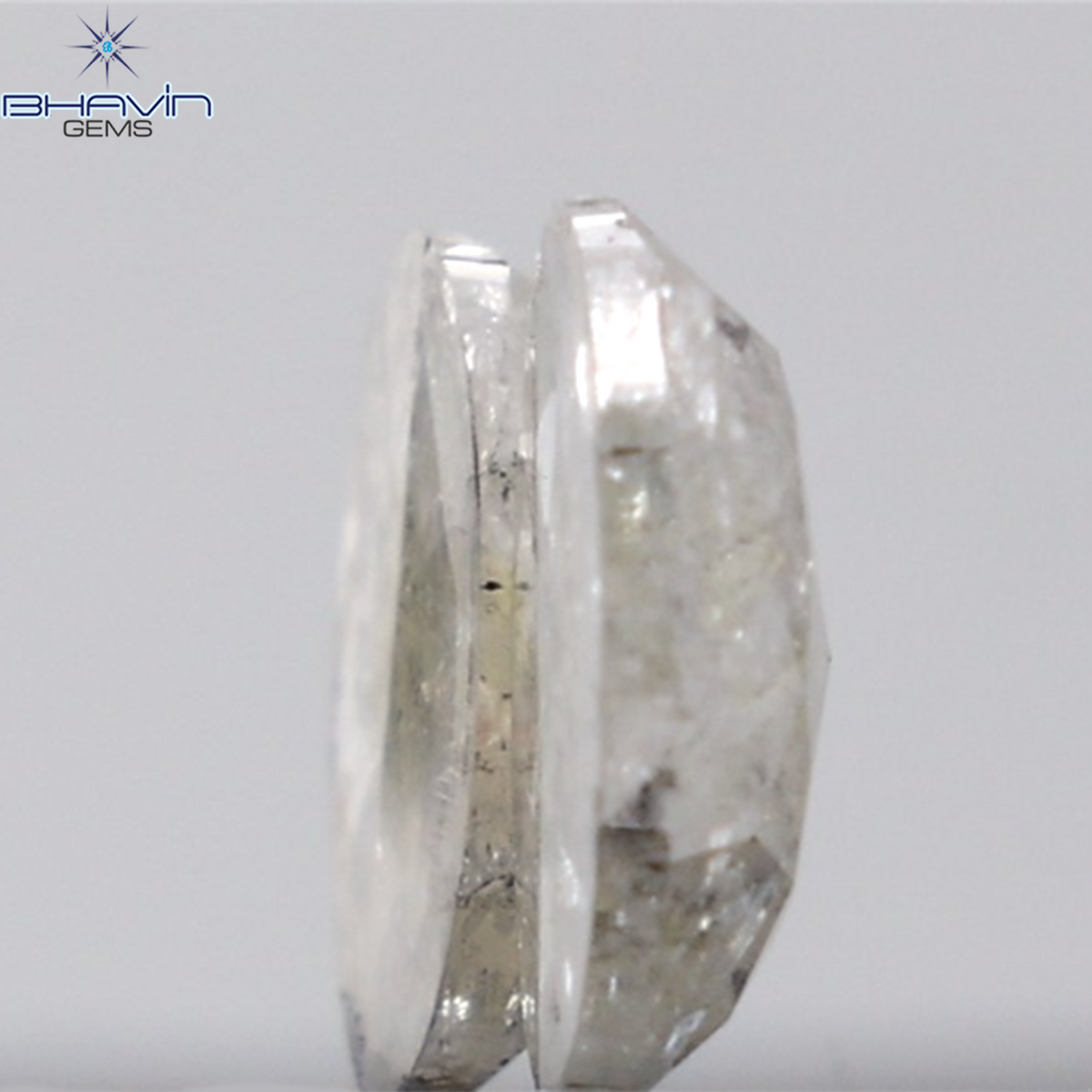 1.49 CT オーバルシェイプ 天然ダイヤモンド ソルトアンドペーパーカラー I3 クラリティ (8.15 MM)