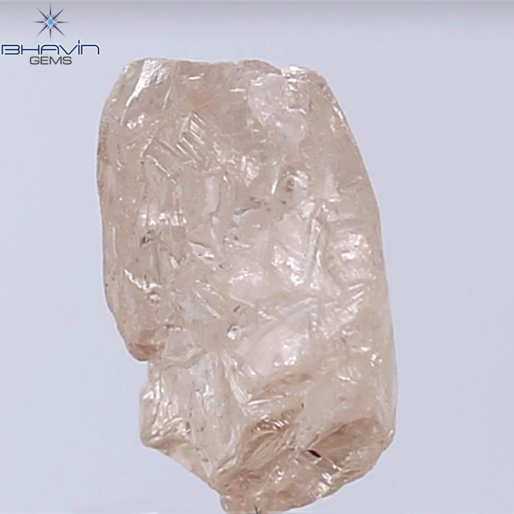 3.61 CT Rough Shape Natural Diamond Brown Pink Color I1 Clarity (10.62 MM)