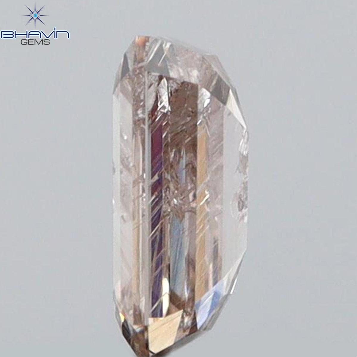 0.43 CT エメラルド シェイプ ナチュラル ダイヤモンド グレー色 SI1 クラリティ (5.22 MM)