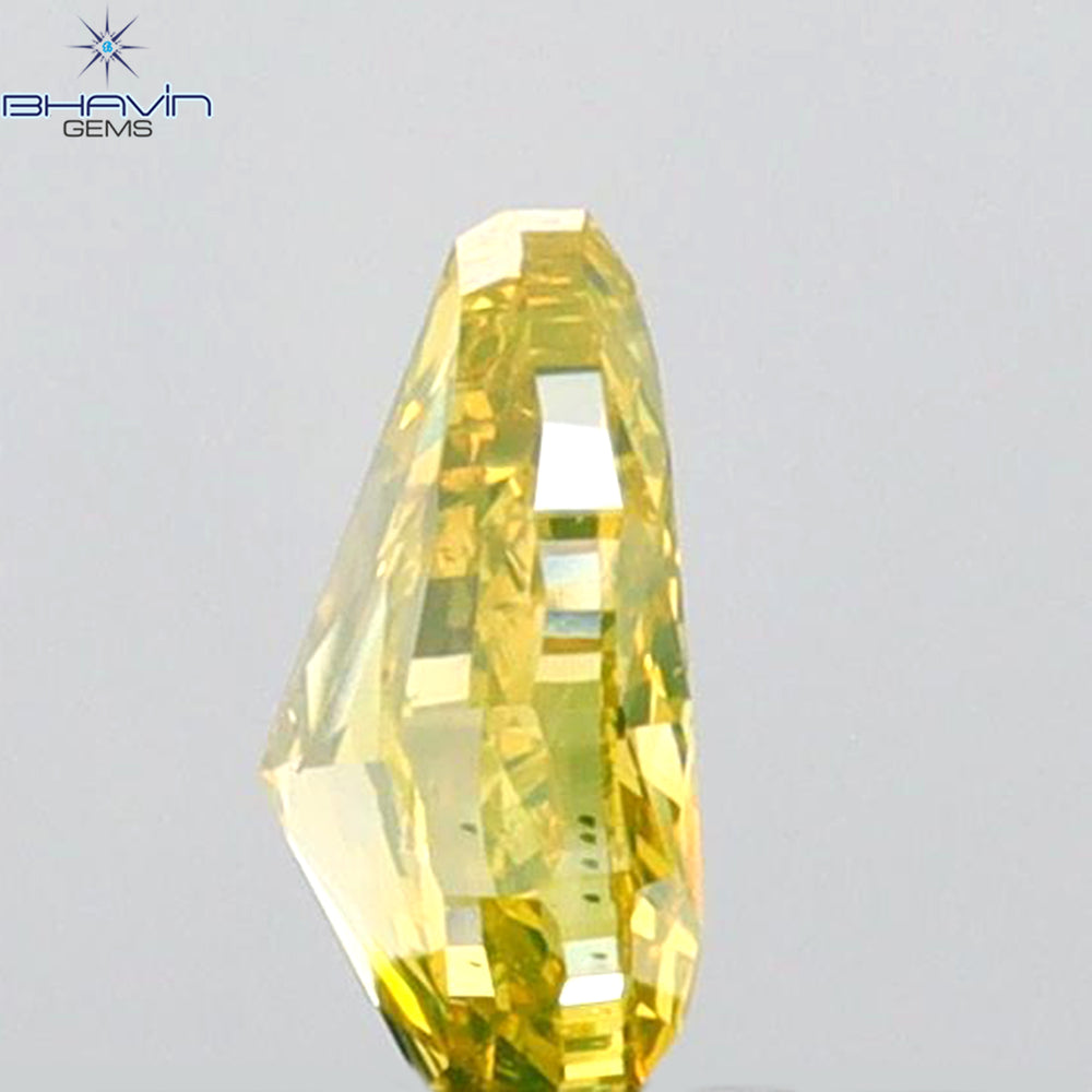 0.30 CT Pear Shape Natural Diamond Green Yellow Color VS1 Clarity (5.00 MM)