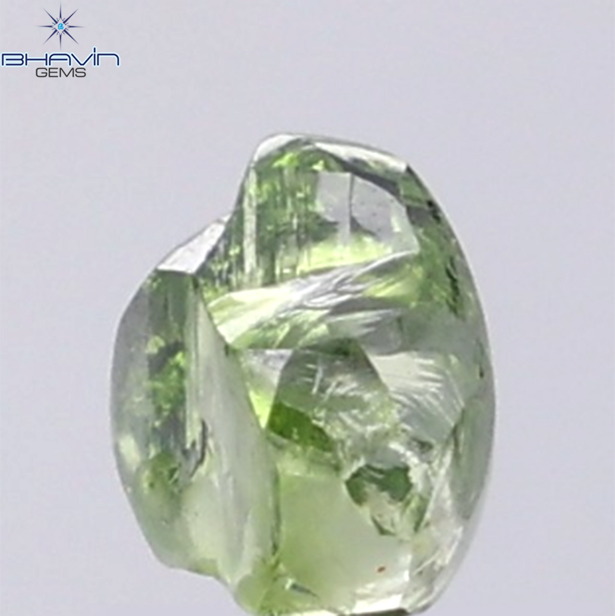 1.06 CT Natural Rough Diamond Enhanced Green Color Clarity VS (6.09 MM)