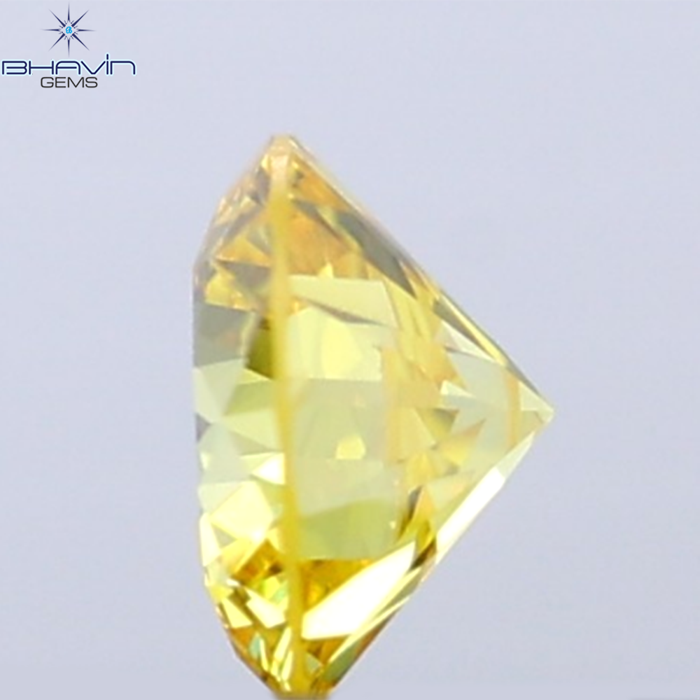 0.07 CT Round Cut Natural Diamond Yellow Color VS1 Clarity