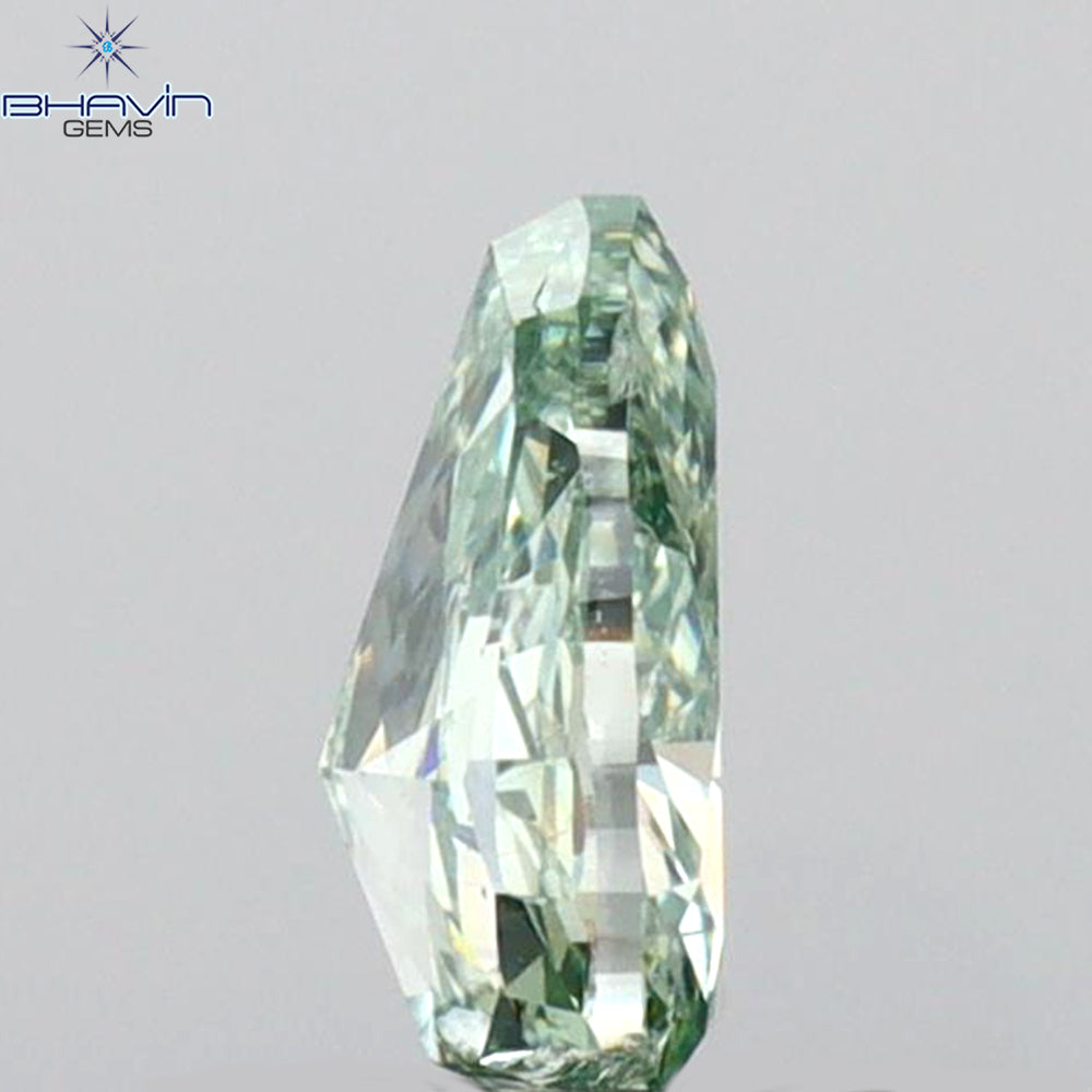 0.42 CT Pear Shape Natural Diamond Green Color SI1 Clarity (5.80 MM)
