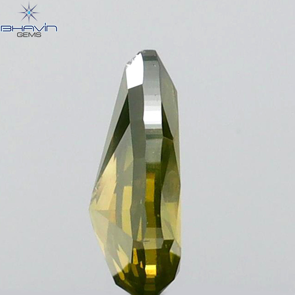 0.23 CT ペアシェイプ ナチュラル ダイヤモンド グリーン カラー I2 クラリティ (6.27 MM)