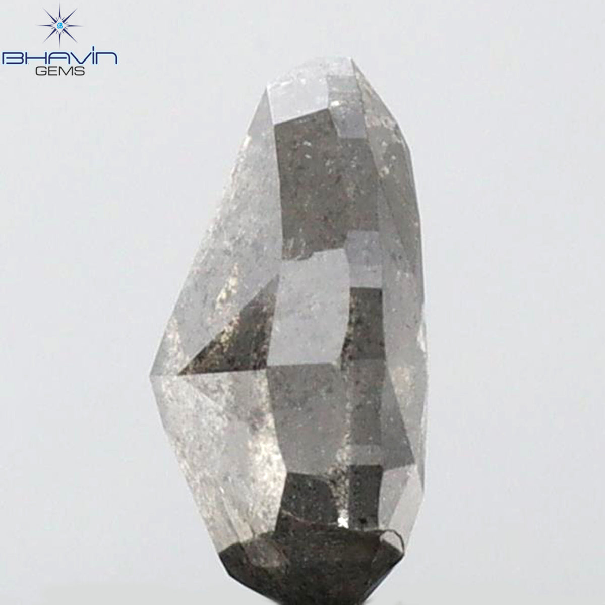0.85 CT ペアシェイプ 天然ルースダイヤモンド ソルト＆ペッパーカラー I3 クラリティ (6.84 MM)