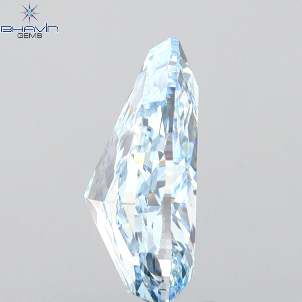 0.81 CT Pear Shape Natural Diamond Blue Color VS1 Clarity (7.68 MM)