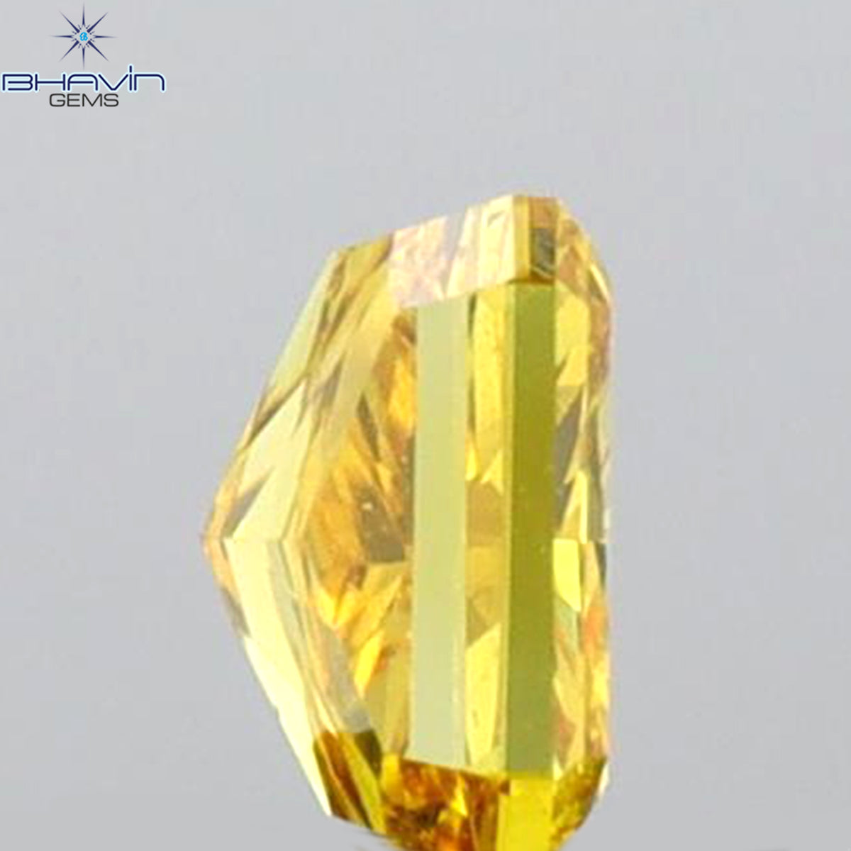 GIA Certified 0.25 CT Radiant Diamond Orange-Yellow Color Natural Diamond SI2 Clarity (3.66 MM)