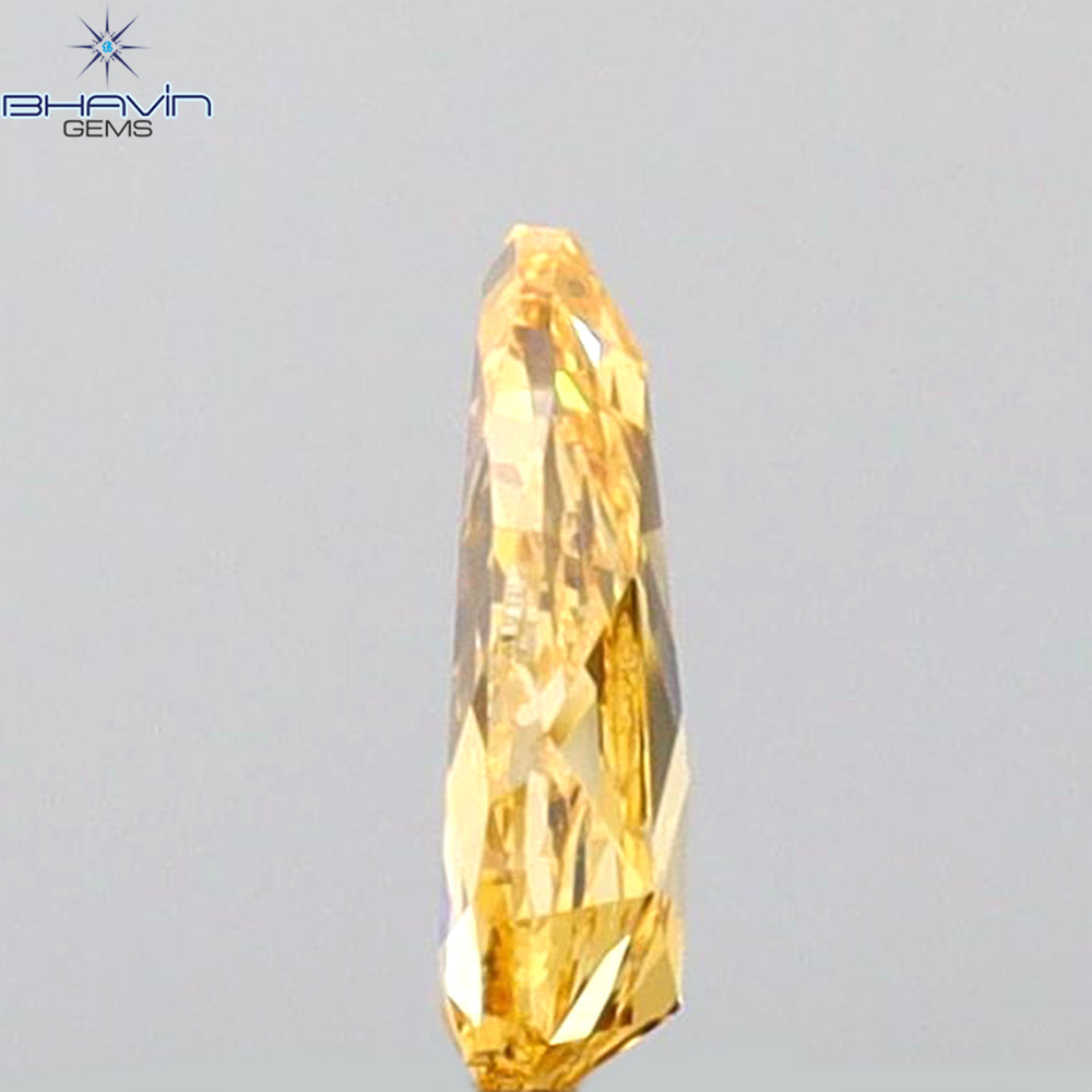 0.16 CT Pear Shape Natural Diamond Orange Color VS1 Clarity (4.83 MM)