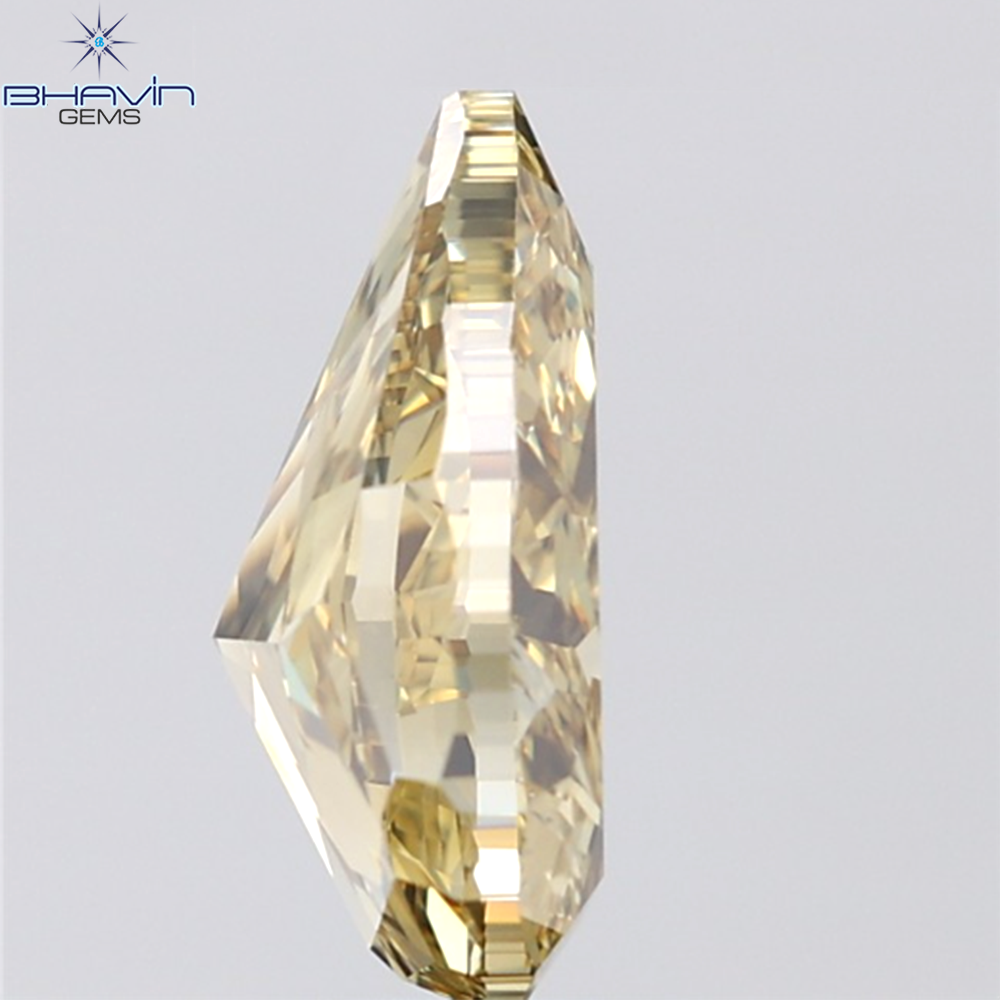 3.00 CT Pear Shape Natural Diamond Yellow Color VVS Clarity (11.30 MM)