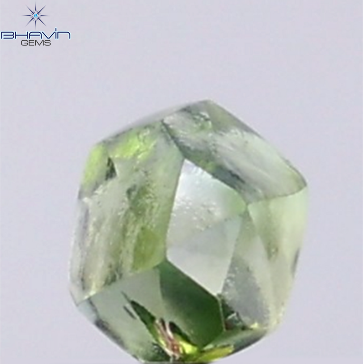 0.93 CT Natural Rough Diamond Enhanced Green Color Clarity SI (5.75 MM)