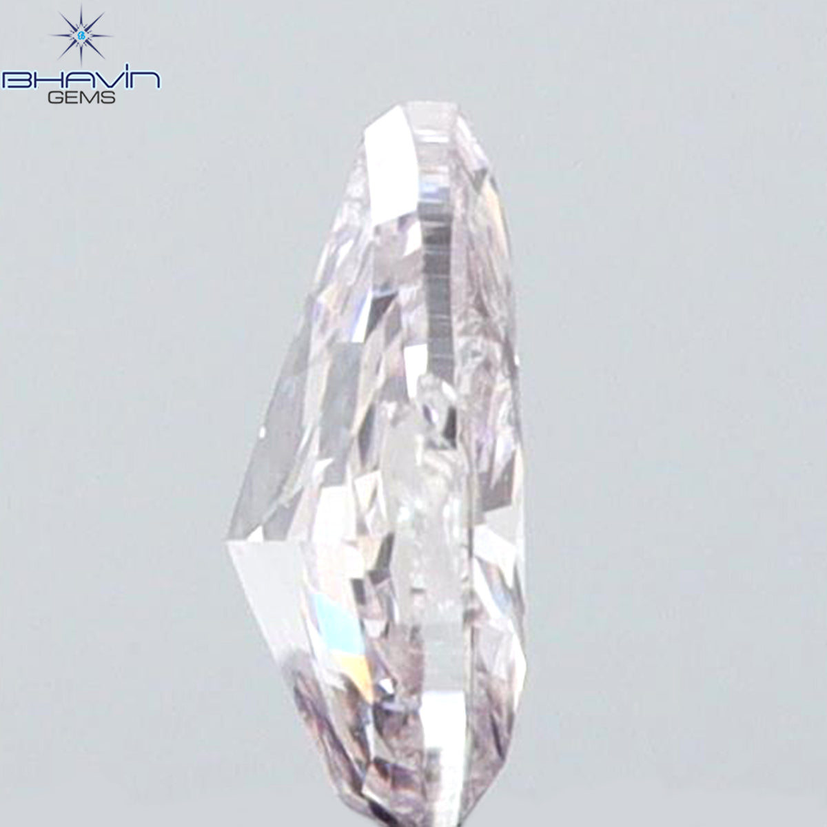 0.08 CT Natural Pear Diamond Pink Color Clarity SI1 (3.47 MM)