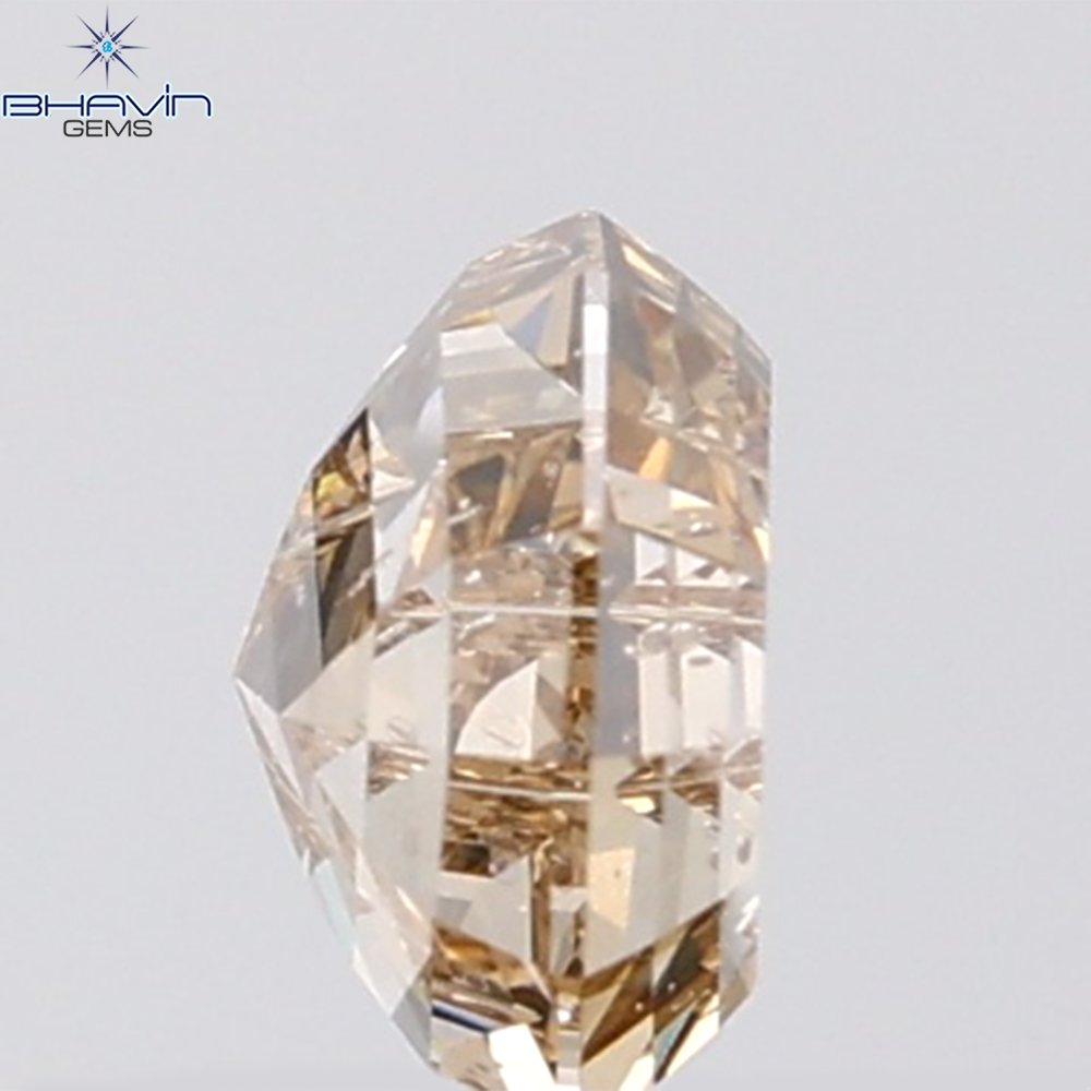 1.07 CT Heart Diamond Natural Brown Color SI2 Clarity (6.37 MM)