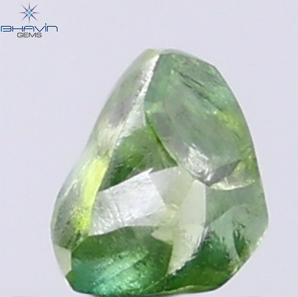 1.00 CT Natural Rough Diamond Enhanced Green Color Clarity VS (5.89 MM)