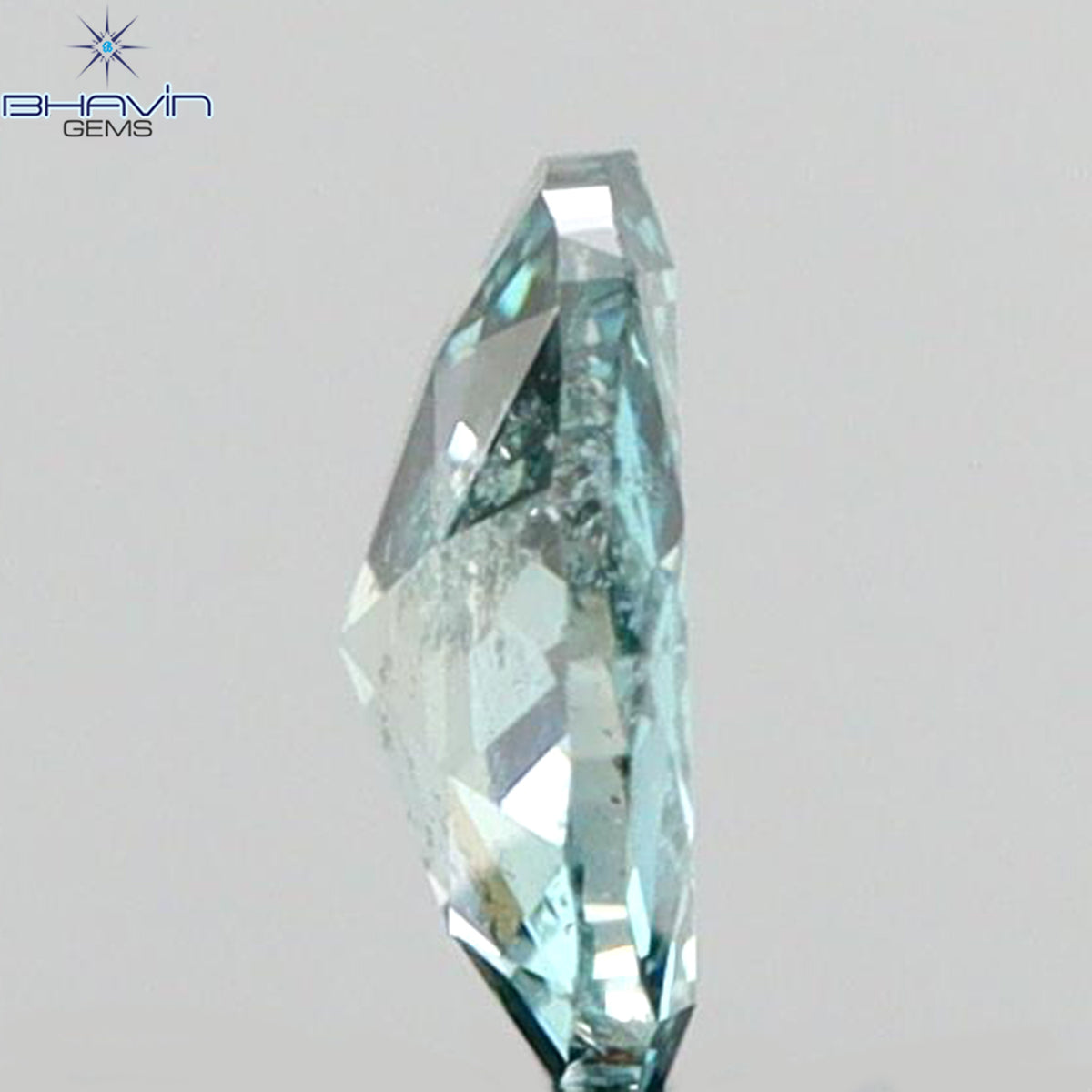 0.18 CT Natural Round Rose Cut Diamond Enhanced Intense Blue Color Clarity I1 (3.80 MM)