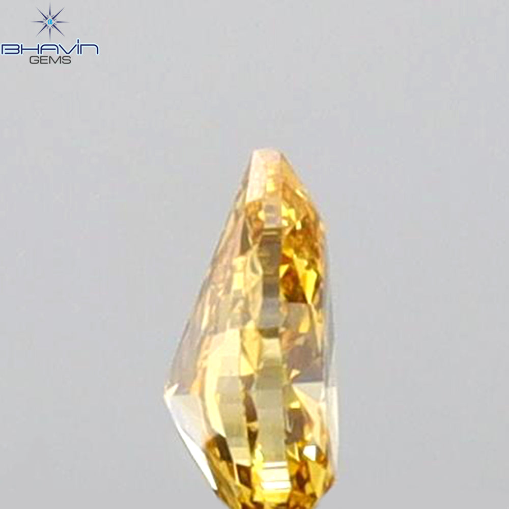 0.10 CT Pear Shape Natural Diamond Orange Color VS1 Clarity (3.55 MM)